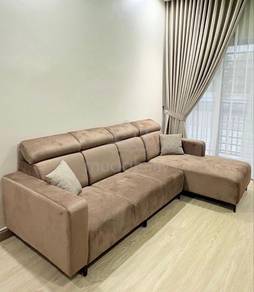 sofa L shape pocket spring velvet