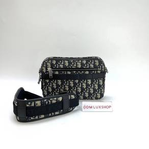 98% New Dior Blue Oblique Safari Bag w/ Strap SHW