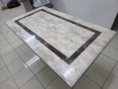 6 Seater Dining Table + 6 Chairs – Marble Top