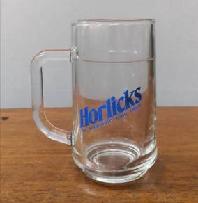 Horlicks clear glass mug