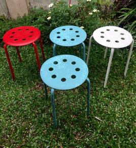 Ikea Marius Stools Red/White/Blue