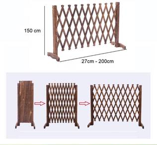 Wooden Gate Garden Portable Fence Pagar Bunga Pot