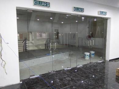 DINDING KACA JENIS TAHAN PECAH l glass wall 12mm