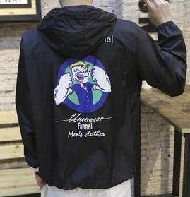 3039 Classic Black Popeye Hoodies Sweater Jacket