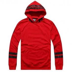 F0119 Hoodie Black Red Men Pullover Sweater Shirt