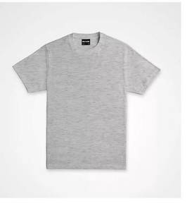 T-shirt plain short sleeve light grey melange