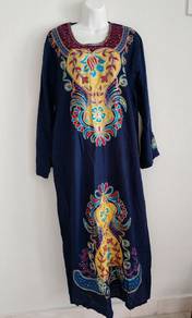 Embroidered Long Dress Jubah bercorak dari Mecca