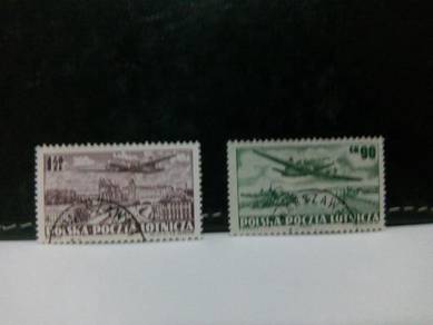 1952 Poland Stamps Air Mail Airplane