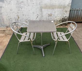 PK067 Meja Teh 1+2 Garden Table Set Stainless Stel