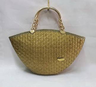 Vintage Caver Italy Woven Straw Basket Bag Purse H
