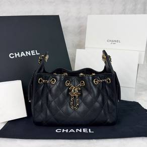 Chanel 25 Mini Black Caviar (Shiny Gold) GHW