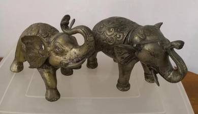 Antique brass elephant gajah tembaga 2