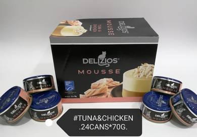 Delizios Mousse Tuna Chicken 24Cans Cat Food 70g