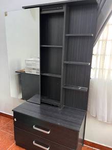 Dressing Table Preloved (Modern Dark Wood)
