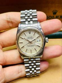 ROLEX Datejust 16014 Linen Dial 36mm Auto Watch