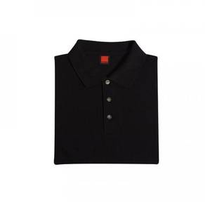 T-shirt Plain Polo Oren Sport Short Sleeve Black