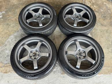 Rim second 18 Advan gt siap tayar civic s70 exora