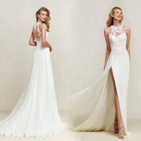 White slit boho wedding bridal dress gown RB1963