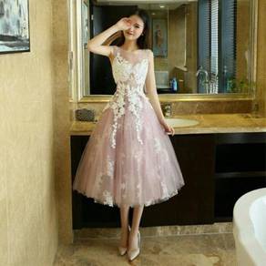 Pink bridesmaid wedding prom dress gown
