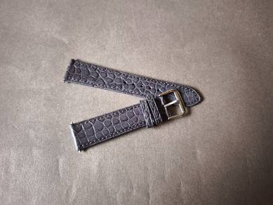 Morandi Grey Genuine Alligator Leather Watch Strap
