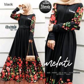 Melati maxi dress black red nude