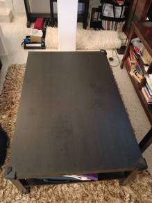 iKEA black wood table 