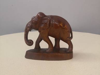 Wooden elephant figurine