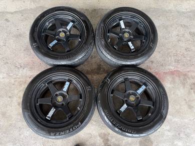 Rim te37 thailand 15 inch tayar potenza re004 90%