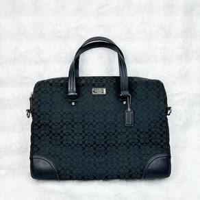 Coach Monogram Black Canvas Briefcase