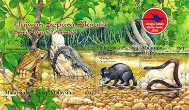 Miniature Sheet Semi Aquatic Animal Malaysia 2006