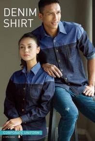 Baju Kemeja Korporat Corporate Denim Uniform MALE