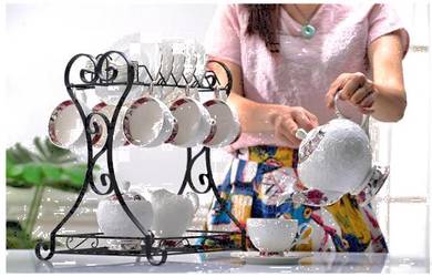 21 Pcs Set European Style Tea Set, Ceramic (A)