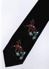 Horse Cartoon BLACK Neck Tie