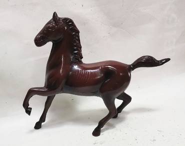 Antique Japanese Cast Bronze Lucky Horse Sculpture