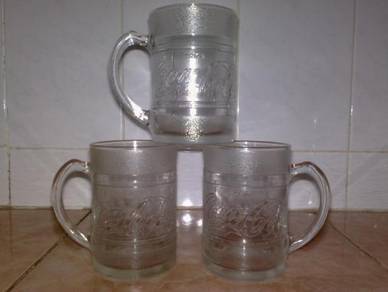 Cawan coca cola coke clear glass mug cup