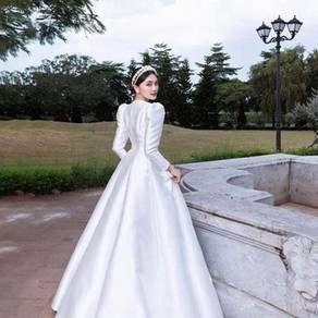 White long sleeve wedding bridal dress gown RB2148