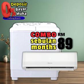 Combo Set Aircond Peti Sejuk Mesin Basuh TV Fridge
