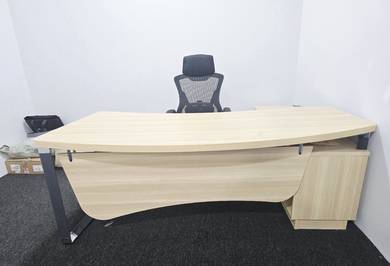 Meja Boss Premium L-Shape Curve / Director Desk  