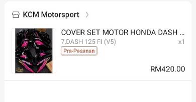 coverset motor honda dash .