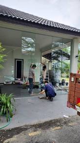 DINDING JENIS KACA 12mm l kalis pecah glass wall