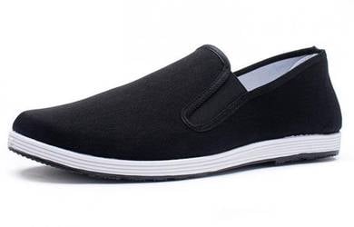 MA0268 Black Slip On Loafer Canvas Casual Shoes