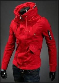 P93197 MILITARY Red Dual Collar Hiking Coat Jacket
