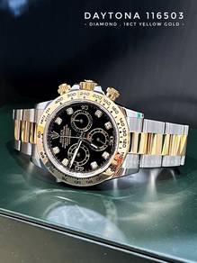 Rolex Daytona 116503 black dial diamond half gold