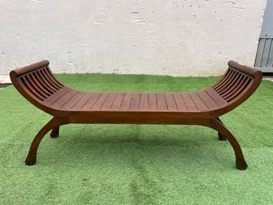 YE75F Kerusi Bangku Kayu Jati 4' Kartini Bench