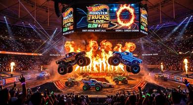 2 Hot Wheels Monster Trucks Live Glow-N-Fire 18Oct