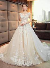 Cream fishtail wedding bridal dress gown RB1162