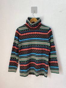 Uniqlo Y2K Fair Isle Fleece Turtleneck Sweater
