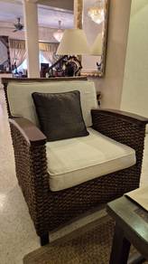 Set of 2 Tropical Resort-Style Rattan Armchairs
