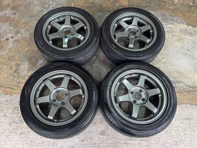 Rim second 15 TE37 siap tayar myvi vios city saga