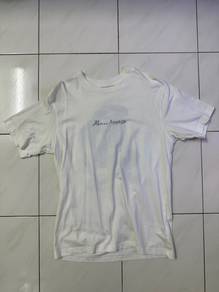 Uniqlo Blue Graphic Tee Minimal Korean Style